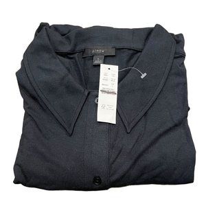 J.Crew Button-up collared T-shirt Tee Shirt BA384 Black